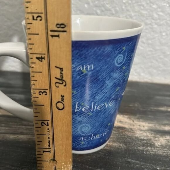 Mary Kay Dream Believe Achieve Mug Blue & White Ceramic Inspirational - Picture 5 of 6